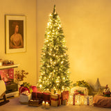 6 英尺预照明人造圣诞树，带 618 个雪树枝尖 6 Feet Pre-Lit Artificial Christmas Tree with  618 Snowy Branch Tips