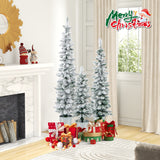 3 件套盆栽雪花人造圣诞树 Set of 3 Potted Artificial Christmas Tree Snow-Flocked