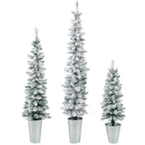 3 件套盆栽雪花人造圣诞树 Set of 3 Potted Artificial Christmas Tree Snow-Flocked