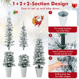 3 件套盆栽雪花人造圣诞树 Set of 3 Potted Artificial Christmas Tree Snow-Flocked