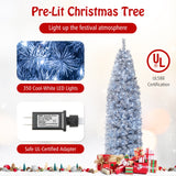 6 英尺预亮人造圣诞树，带 250 个冷白 LED 灯黑白 - 7 英尺 6 FT Pre-Lit Artificial Christmas Tree with 250 Cool-White LED Lights Black and White-7 ft