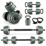 4合1可调重量哑铃套装带连接器-黑色和灰色 4 in 1 Adjustable Weight Dumbbell Set with Connector-Black & Gray