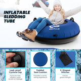 40英寸儿童成人充气雪橇-蓝色 40 Inch Inflatable Snow Sled for Kids and Adults-Blue