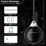 21英寸可调节金属链水沙袋-黑色 21 Inch Water Punching Bag with Adjustable Metal Chain-Black