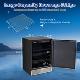 24英寸可拆卸搁架可调温饮料冰箱-银色 24 Inches Beverage Refrigerator with Removable Shelves and Adjustable Temperature-Silver