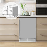 24英寸可拆卸搁架可调温饮料冰箱-银色 24 Inches Beverage Refrigerator with Removable Shelves and Adjustable Temperature-Silver