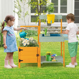 带透明窗的儿童户外盆栽长凳 Kids Outdoor Potting Bench with See-Through Window