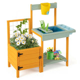 带透明窗的儿童户外盆栽长凳 Kids Outdoor Potting Bench with See-Through Window