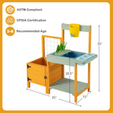 带透明窗的儿童户外盆栽长凳 Kids Outdoor Potting Bench with See-Through Window