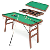 折叠式便携式台球桌游戏套装，带可调节脚调平器 Folding Portable Billiards Table Game Set with Adjustable Foot Levelers