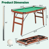 折叠式便携式台球桌游戏套装，带可调节脚调平器 Folding Portable Billiards Table Game Set with Adjustable Foot Levelers