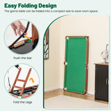 折叠式便携式台球桌游戏套装，带可调节脚调平器 Folding Portable Billiards Table Game Set with Adjustable Foot Levelers