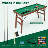 折叠式便携式台球桌游戏套装，带可调节脚调平器 Folding Portable Billiards Table Game Set with Adjustable Foot Levelers