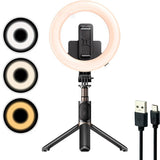 Yesido SF12补光灯蓝牙遥控自拍杆三角架(高42cm) Wireless Ring Light Selfie Stick Tripod