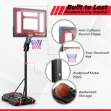 快速调节高度的便携式篮球框，带防碎篮板 Quickly Height Adjustable Portable Basketball Hoop with Shatterproof Backboard