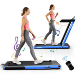 2.25HP 2合1折叠跑步机带APP音箱遥控-海军蓝 2.25HP 2 in 1 Folding Treadmill with APP Speaker Remote Control-Navy