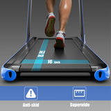 2.25HP 2合1折叠跑步机带APP音箱遥控-海军蓝 2.25HP 2 in 1 Folding Treadmill with APP Speaker Remote Control-Navy