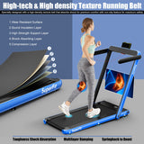 2.25HP 2合1折叠跑步机带APP音箱遥控-海军蓝 2.25HP 2 in 1 Folding Treadmill with APP Speaker Remote Control-Navy