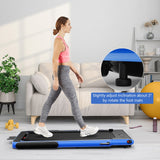 2.25HP 2合1折叠跑步机带APP音箱遥控-海军蓝 2.25HP 2 in 1 Folding Treadmill with APP Speaker Remote Control-Navy