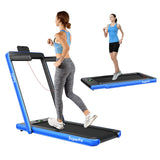 2.25HP 2合1折叠跑步机带APP音箱遥控-海军蓝 2.25HP 2 in 1 Folding Treadmill with APP Speaker Remote Control-Navy