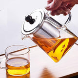 高硼矽不锈钢盖茶壶 Glass Tea Pot w/Infuser 550ml