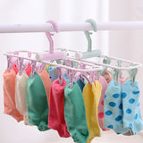 Foldable drying rack clothes drying clothes hanger clothespin 12 clip clothes hanger (multi-color mixed hair)