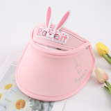 韩版 儿童 超萌3D兔子 空顶防晒帽 粉色