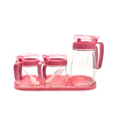 Yachu series glass seasoning jar + oil pot three-piece set