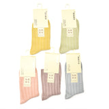 Women's Socks 1-pair 易萤女士彩色双针袜1对 22-25cm 多色混发