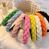 复古时尚糖果色麻花辫发箍女洗脸网红发卡头箍头饰发饰 黑色麻花发箍【多色混发】