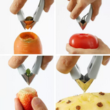 多功能草莓去蒂器菠萝刀取眼夹水果挖核取蒂夹子创意去眼去籽工具 多色混发