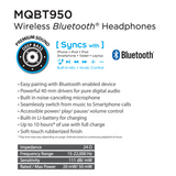 带麦头戴式 无线蓝牙耳机 MQBT950 Wireless Bluetooth Headphones w/Mic