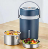 真空保温焖烧饭壶 手提便携焖烧杯 保温8-12小时 Vacuum Insulated Food Jar w/Handle 2.2L