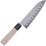 关藏作三德包丁 木柄厨房刀 Sekizo S/S Santoku Knife w/Holes 11.75" Made in Japan
