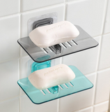 水晶肥皂盒粘贴壁挂式沥水免打孔香皂置物架浴室创意塑料透明皂托