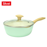 【Made in Korea】SILVAT Saucepan with Lid 20cm (Green, Pink) 