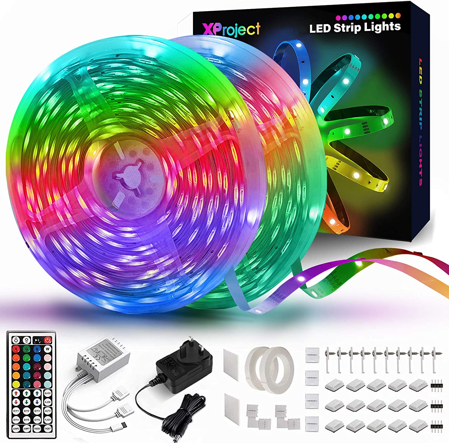 XProject 带遥控室内LED彩灯条 2卷装可拼接 65.6FT – 买吧 The Best Shop