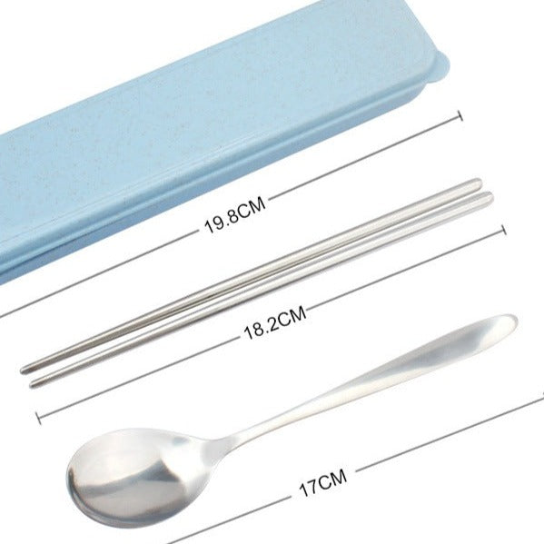 不锈钢餐具组合 旅行日用学生用汤勺调羹筷子组合 Spoon & Chopsticks Set – The Best Shop Online ...