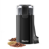 Sboly 2盎司容量电动咖啡豆香料研磨机 带不锈钢刀片清洁刷 Electric Coffee Grinder 60g 150W