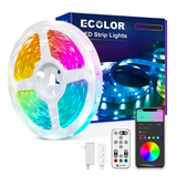 ECOLOR 7.5米/24.6FT智能遥控跑马灯条氛围灯带 2个装  Smart RGB LED Strip Lights
