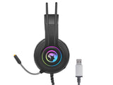 Marvo立体声LED彩虹灯效游戏麦克风有线耳机 USB款 HG8935