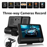 3镜头HD 1080P超高清4"屏幕广角行车记录仪 带夜视功能 3 Lens 4" Screen Car Video Recorder