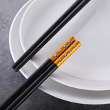 合金筷梅花钻 金色 5对装 Chopsticks