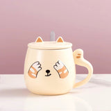 Creative cute three-dimensional cat mug 420ml multi-color mixed hair 