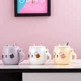 Creative cute three-dimensional cat mug 420ml multi-color mixed hair 