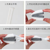 SJIAYP 家用长柄海绵刷保温杯水壶奶瓶清洁刷 4个海绵刷头 Scouring Sponge Brush Set