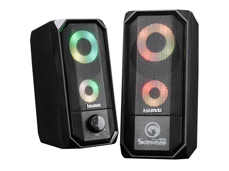 Marvo 触控RGB背光游戏音箱 SG265 USB电源，3.5mm音频接口