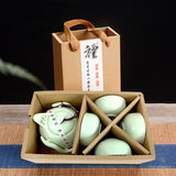 陶瓷5件茶具套装 一壶四杯 Chinese Ceramic Tea Set