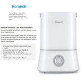 Homech 超声波冷雾加湿器 Ultrasonic Cool Mist Humidifier 4L