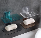 水晶肥皂盒粘贴壁挂式沥水免打孔香皂置物架浴室创意塑料透明皂托